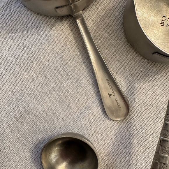 MacKenzie-Childs Silver Measuring Cups and Spoons Set - Picture 3 of 9